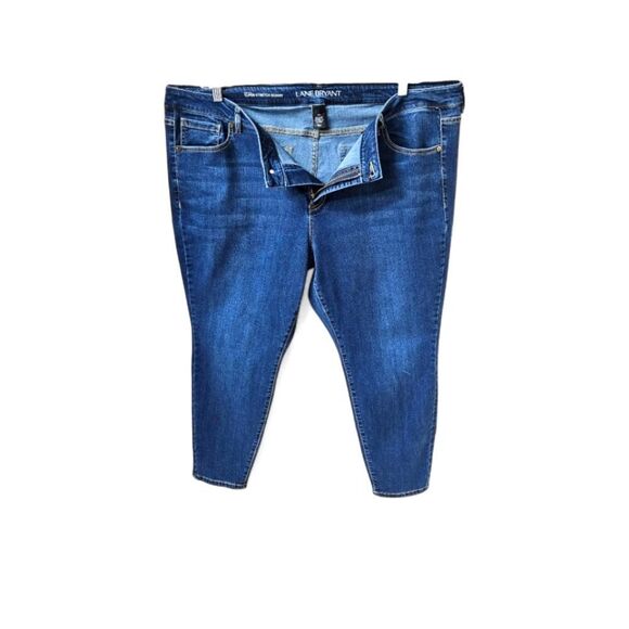 LANE BRYANT Plus Size Mid-Rise Super Stretch Skinny Blue Jeans SIZE Short 24 - Picture 4 of 12